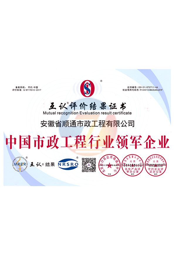 中國市政工程行業(yè)領軍企業(yè)